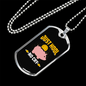 Just HODL Pig Crypto Necklace Stainless Steel or 18k Gold Dog Tag 24" Chain-Express Your Love Gifts