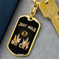 Just Hold Bitcoin Crypto Keychain Stainless Steel or 18k Gold Dog Tag Keyring-Express Your Love Gifts