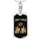 Just Hold Bitcoin Crypto Keychain Stainless Steel or 18k Gold Dog Tag Keyring-Express Your Love Gifts