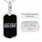 Just Hold Crypto Keychain Stainless Steel or 18k Gold Dog Tag Keyring-Express Your Love Gifts