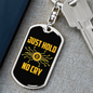 Just Hold No Cry Crypto Keychain Stainless Steel or 18k Gold Dog Tag Keyring-Express Your Love Gifts