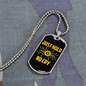 Just Hold No Cry Crypto Necklace Stainless Steel or 18k Gold Dog Tag 24" Chain-Express Your Love Gifts