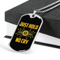 Just Hold No Cry Crypto Necklace Stainless Steel or 18k Gold Dog Tag 24" Chain-Express Your Love Gifts