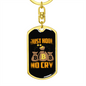 Just Hook No Cry Bitcoin Crypto Keychain Stainless Steel or 18k Gold Dog Tag Keyring-Express Your Love Gifts