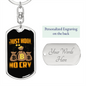 Just Hook No Cry Bitcoin Crypto Keychain Stainless Steel or 18k Gold Dog Tag Keyring-Express Your Love Gifts
