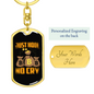 Just Hook No Cry Bitcoin Crypto Keychain Stainless Steel or 18k Gold Dog Tag Keyring-Express Your Love Gifts