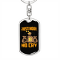 Just Hook No Cry Bitcoin Crypto Keychain Stainless Steel or 18k Gold Dog Tag Keyring-Express Your Love Gifts