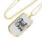 Just Jesus Cross Christian Necklace Stainless Steel or 18k Gold Dog Tag 24" Chain-Express Your Love Gifts