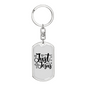 Just Jesus Keychain Stainless Steel or 18k Gold Dog Tag Keyring-Express Your Love Gifts