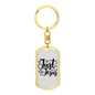 Just Jesus Keychain Stainless Steel or 18k Gold Dog Tag Keyring-Express Your Love Gifts