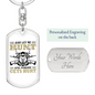 Just Let Me Hunt Keychain Stainless Steel or 18k Gold Dog Tag Keyring-Express Your Love Gifts