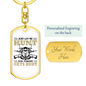 Just Let Me Hunt Keychain Stainless Steel or 18k Gold Dog Tag Keyring-Express Your Love Gifts