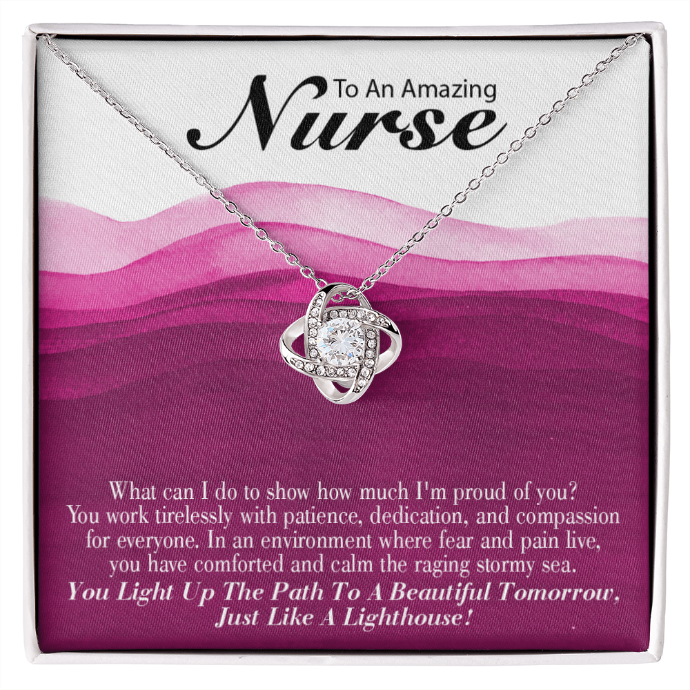 Just Like a Lighthouse Healthcare Medical Worker Nurse Appreciation Gift Infinity Knot Necklace Message Card-Express Your Love Gifts