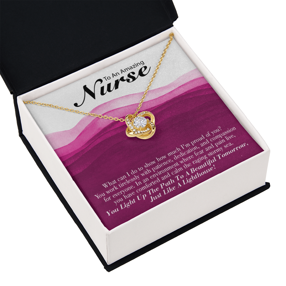 Just Like a Lighthouse Healthcare Medical Worker Nurse Appreciation Gift Infinity Knot Necklace Message Card-Express Your Love Gifts