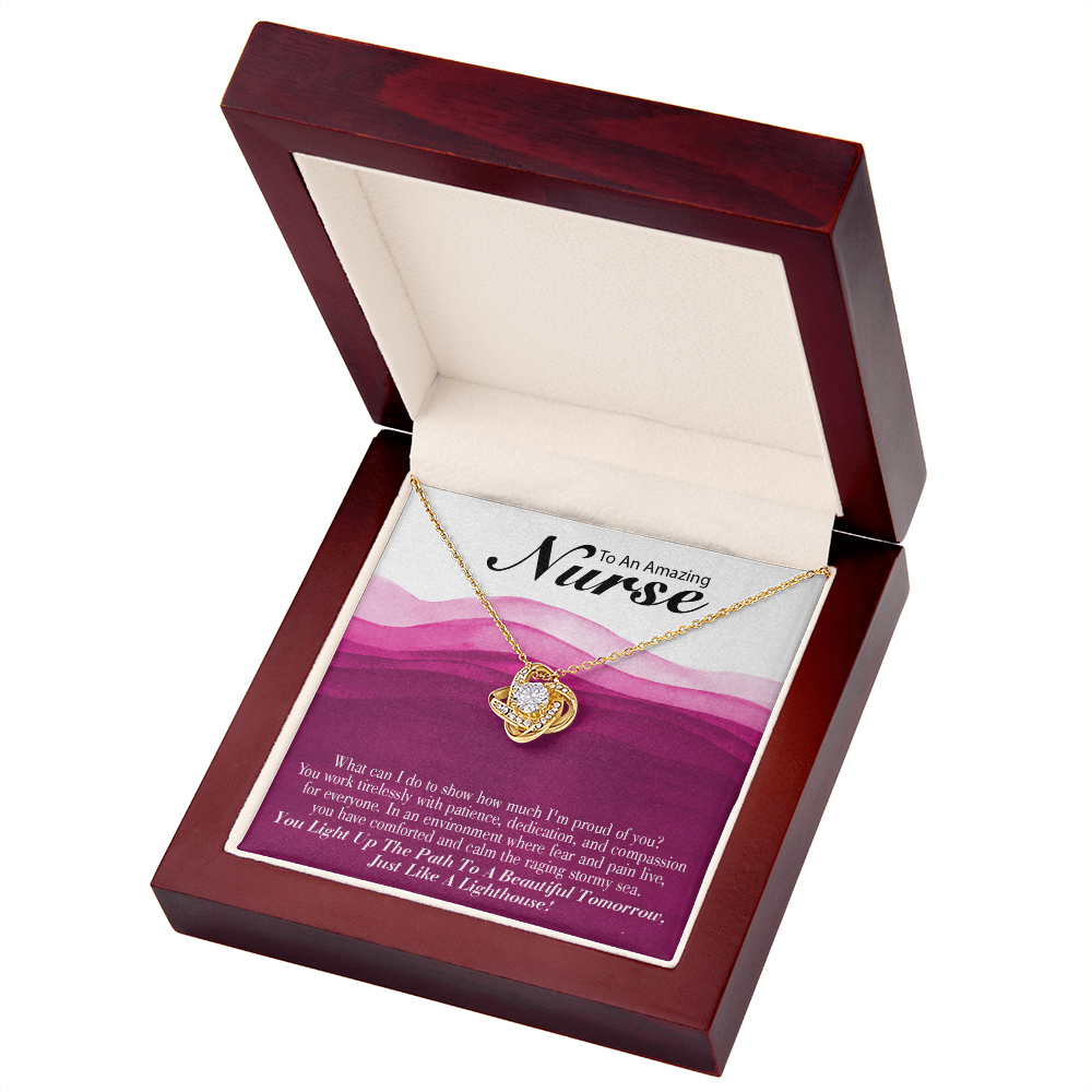 Just Like a Lighthouse Healthcare Medical Worker Nurse Appreciation Gift Infinity Knot Necklace Message Card-Express Your Love Gifts