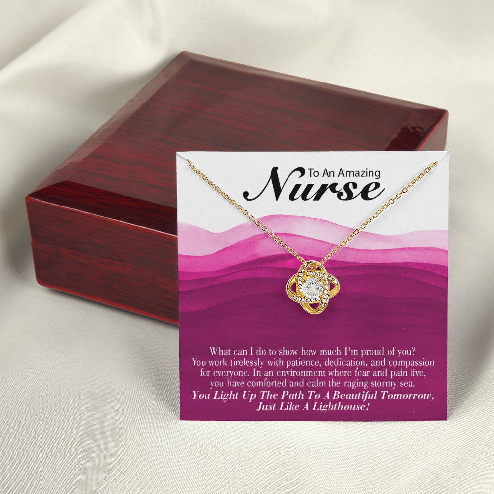 Just Like a Lighthouse Healthcare Medical Worker Nurse Appreciation Gift Infinity Knot Necklace Message Card-Express Your Love Gifts