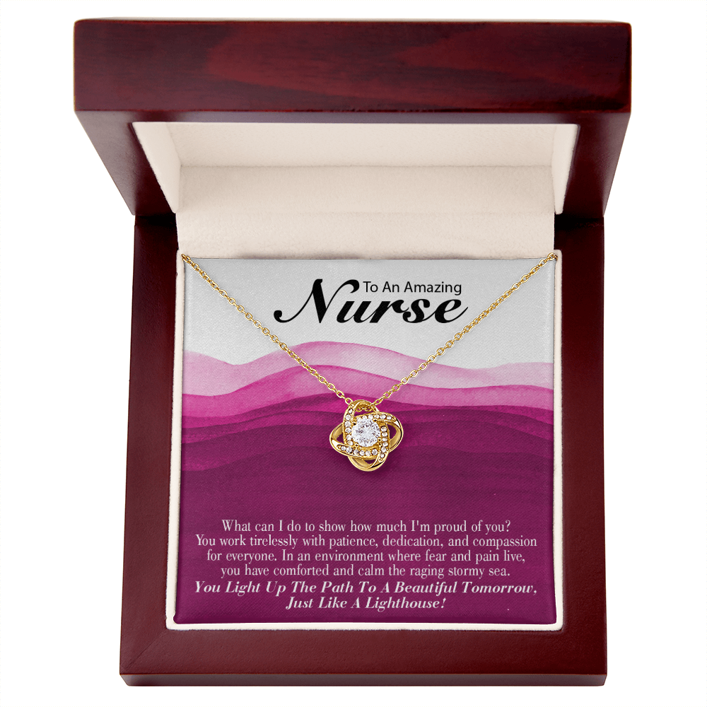 Just Like a Lighthouse Healthcare Medical Worker Nurse Appreciation Gift Infinity Knot Necklace Message Card-Express Your Love Gifts