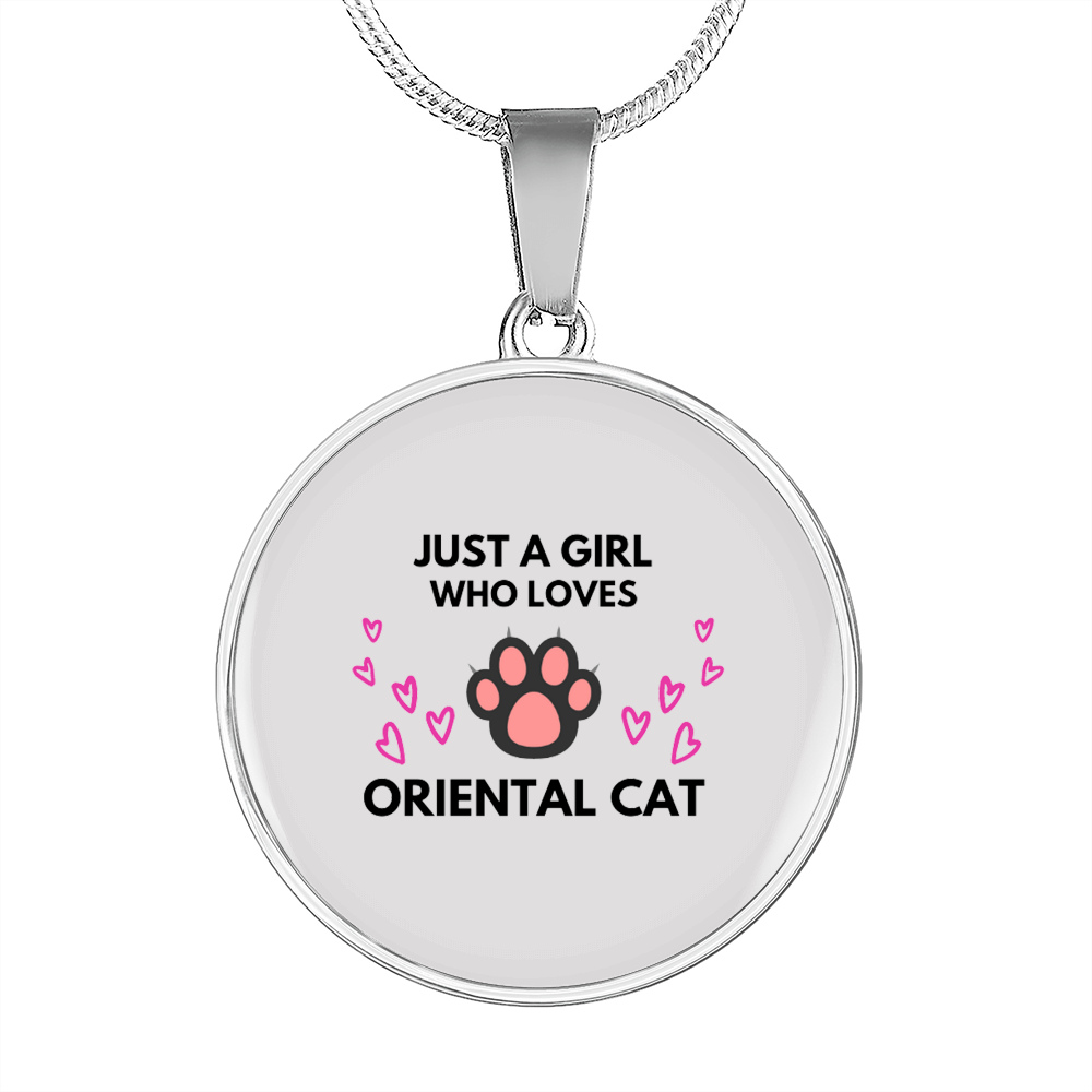 Just Oriental Loves Cat Circle Necklace Stainless Steel or 18k Gold 18-22"-Express Your Love Gifts