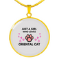Just Oriental Loves Cat Circle Necklace Stainless Steel or 18k Gold 18-22"-Express Your Love Gifts