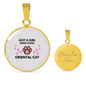 Just Oriental Loves Cat Circle Necklace Stainless Steel or 18k Gold 18-22"-Express Your Love Gifts