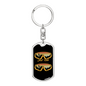 Just Ride Cycling Keychain Stainless Steel or 18k Gold Dog Tag Keyring-Express Your Love Gifts