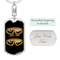 Just Ride Cycling Keychain Stainless Steel or 18k Gold Dog Tag Keyring-Express Your Love Gifts