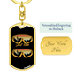 Just Ride Cycling Keychain Stainless Steel or 18k Gold Dog Tag Keyring-Express Your Love Gifts