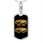 Just Ride Cycling Keychain Stainless Steel or 18k Gold Dog Tag Keyring-Express Your Love Gifts