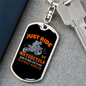 Just Ride Motorcycles Biker Keychain Stainless Steel or 18k Gold Dog Tag Keyring-Express Your Love Gifts