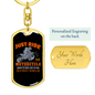 Just Ride Motorcycles Biker Keychain Stainless Steel or 18k Gold Dog Tag Keyring-Express Your Love Gifts