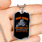 Just Ride Motorcycles Biker Necklace Stainless Steel or 18k Gold Dog Tag 24"-Express Your Love Gifts