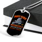 Just Ride Motorcycles Biker Necklace Stainless Steel or 18k Gold Dog Tag 24"-Express Your Love Gifts