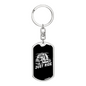 Just Ride Truck Driver Swivel Trucker Keychain Dog Tag Stainless Steel or 18k Gold-Express Your Love Gifts