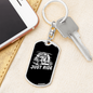 Just Ride Truck Driver Swivel Trucker Keychain Dog Tag Stainless Steel or 18k Gold-Express Your Love Gifts