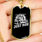 Just Ride Truck Driver Trucker Dog Tag Stainless Steel or 18k Gold 24" Chain-Express Your Love Gifts