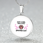 Just Sphynx Cat Circle Necklace Stainless Steel or 18k Gold 18-22"-Express Your Love Gifts
