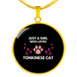Just Tonkinese Cat Circle Necklace Stainless Steel or 18k Gold 18-22"-Express Your Love Gifts