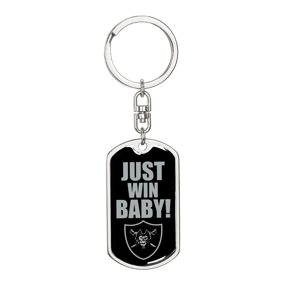 Just Win Baby Swivel Keychain Dog Tag Stainless Steel or 18k Gold-Express Your Love Gifts