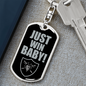 Just Win Baby Swivel Keychain Dog Tag Stainless Steel or 18k Gold-Express Your Love Gifts