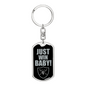 Just Win Baby Swivel Keychain Dog Tag Stainless Steel or 18k Gold-Express Your Love Gifts
