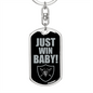Just Win Baby Swivel Keychain Dog Tag Stainless Steel or 18k Gold-Express Your Love Gifts