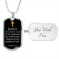 Justice Executed Proverbs 21:15 Necklace Stainless Steel or 18k Gold Dog Tag 24" Chain-Express Your Love Gifts