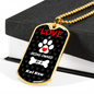 Kai Ken Love Is Stainless Steel or 18k Gold Dog Tag 24" Chain-Express Your Love Gifts