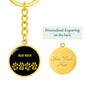 Kai Ken Mama Circle Keychain Stainless Steel or 18k Gold Dog Mom Pendant-Express Your Love Gifts