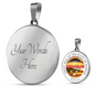 Kansas State Seal Necklace Circle Pendant Stainless Steel or 18k Gold 18-22"-Express Your Love Gifts