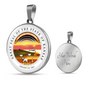 Kansas State Seal Necklace Circle Pendant Stainless Steel or 18k Gold 18-22"-Express Your Love Gifts