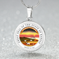 Kansas State Seal Necklace Circle Pendant Stainless Steel or 18k Gold 18-22"-Express Your Love Gifts