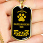 KArelian Bear Dog Dad Dog Necklace Stainless Steel or 18k Gold Dog Tag W 24" Dog Owner Lover-Express Your Love Gifts