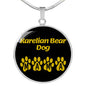 KArelian Bear Dog Mama Circle Necklace Stainless Steel or 18k Gold 18-22" Dog Owner Lover-Express Your Love Gifts