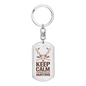 Keep Calm And Go Hunter'S Keychain Gift Stainless Steel or 18k Gold Dog Tag Keyring-Express Your Love Gifts